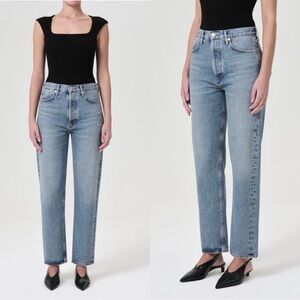AGOLDE 90s High Rise Straight Leg Light Wash Jeans Sz 29